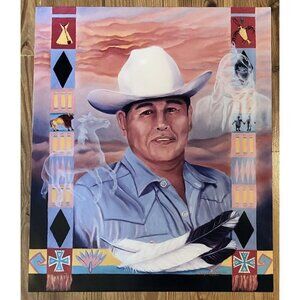 VTG 20"x24" Southwest Amerind Cowboy Art PRINT Artist ELIZABETH MACIK 2000 EUC